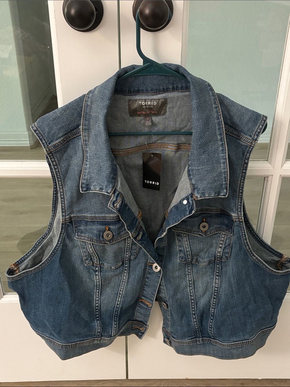 Torrid Medium Blue Washed Denim Vest